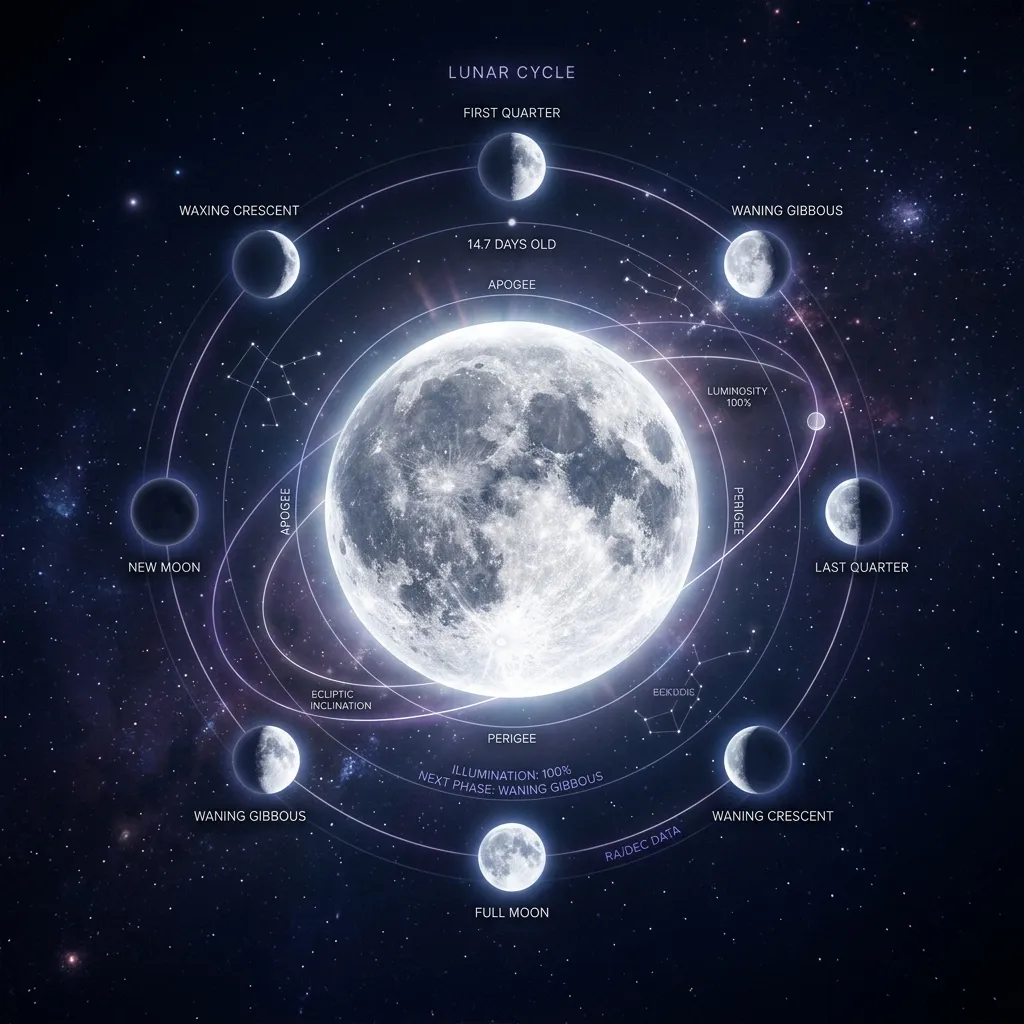 Starry Night Sky with Glowing Moon